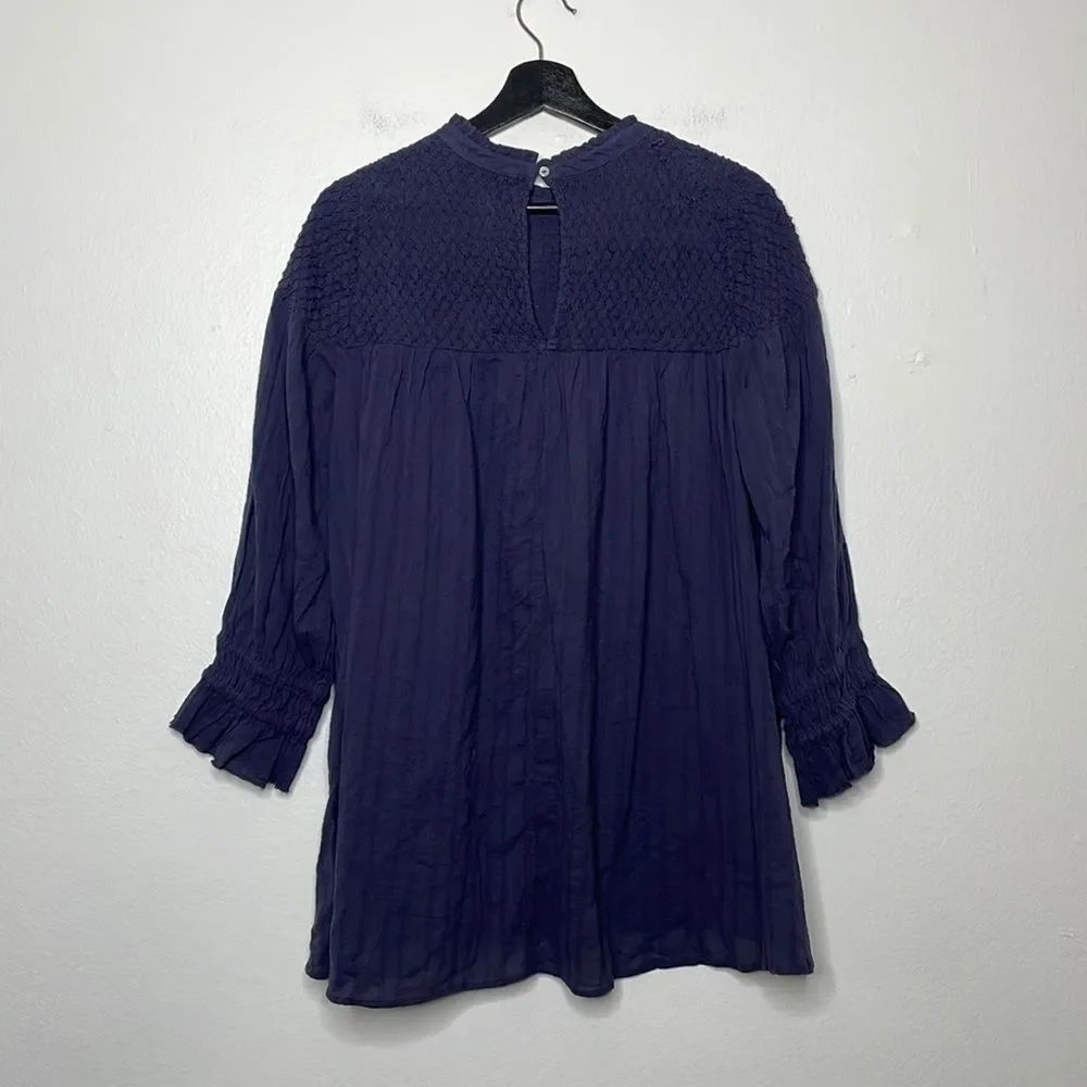 Free People Womens Size Small Smocked Tunic Blouse